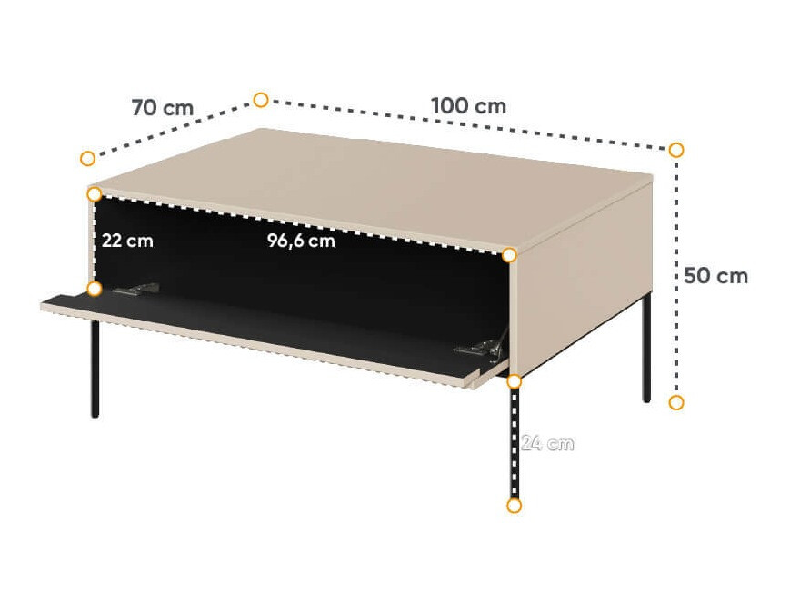 Coffee table Fernolu 110 (Beige + Black)