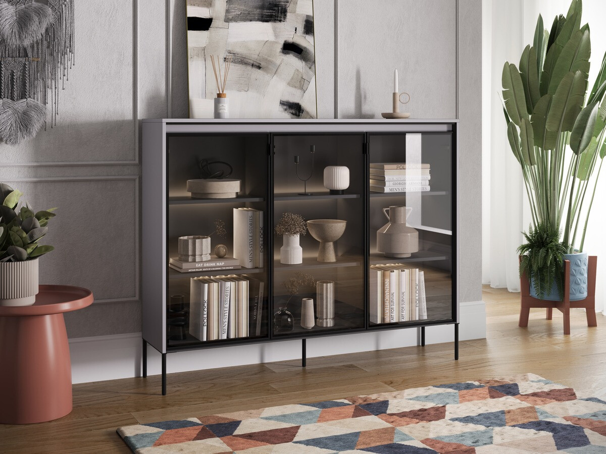 Sideboard Fernolu 108 (Grey + Black)