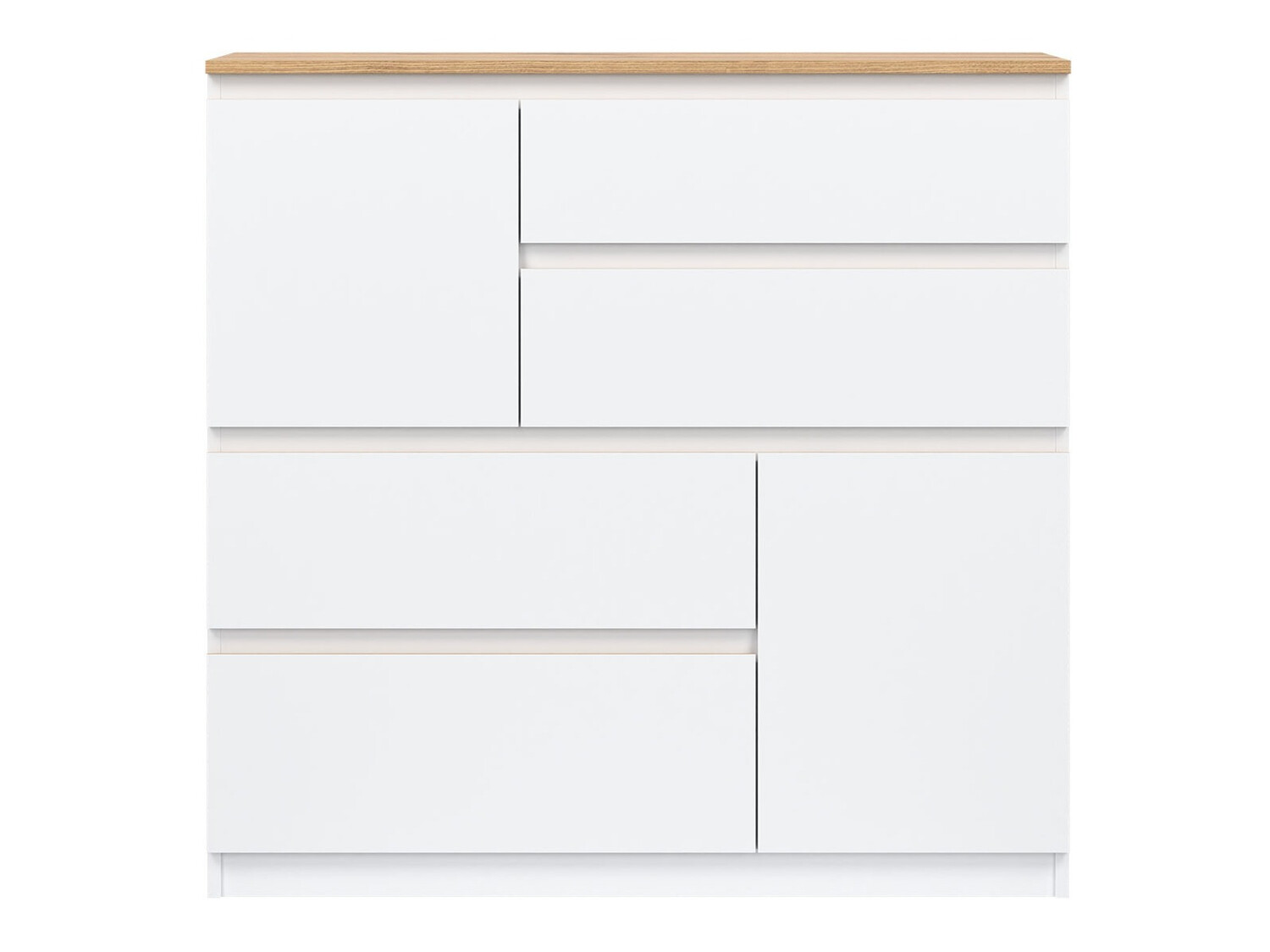 Chest of drawers Catelbi 105 (White + Oak)