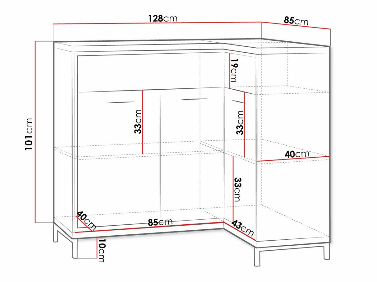 Corner chest of drawers Etrmoni 106 (Light wood)