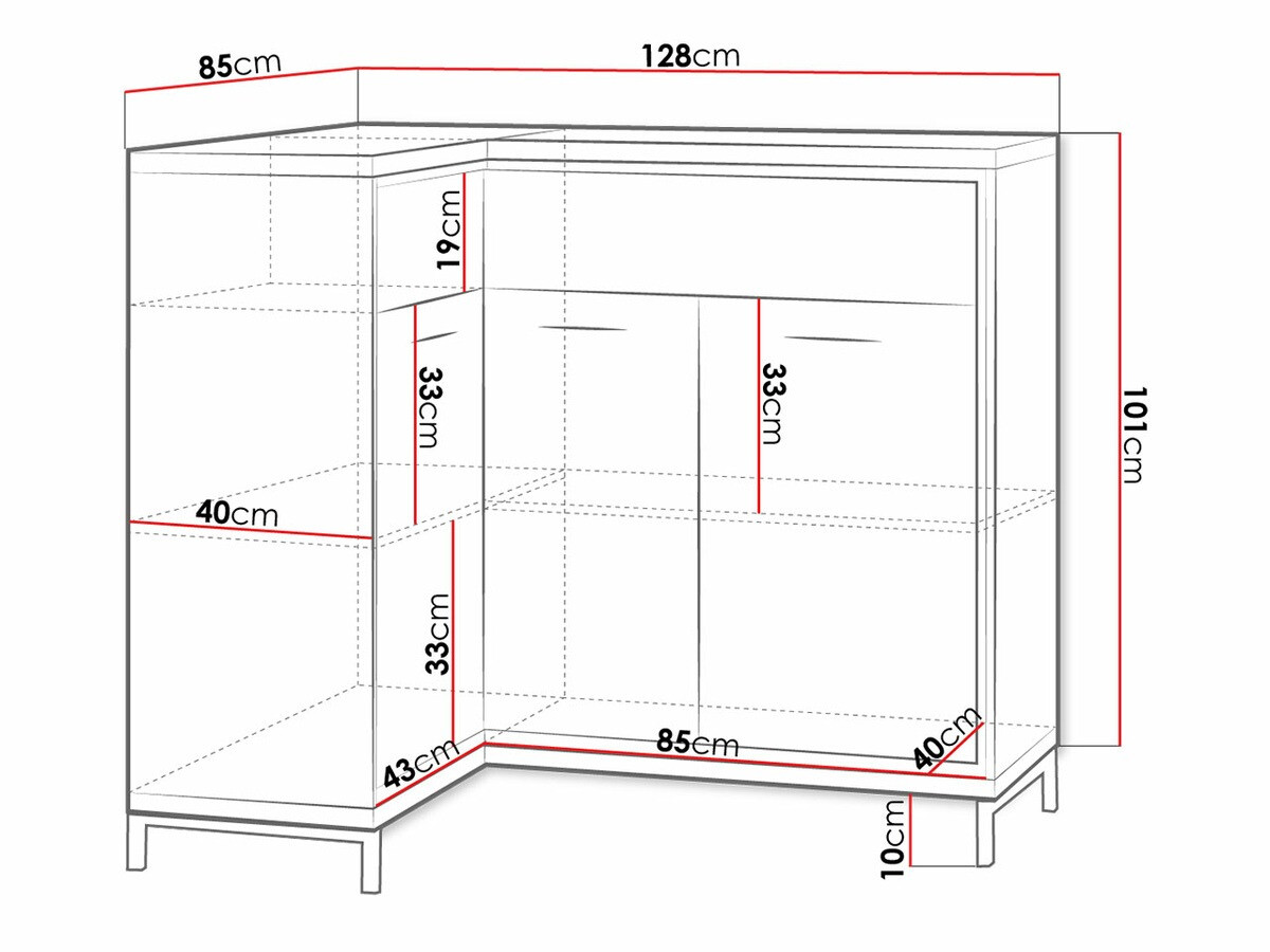 Corner chest of drawers Etrmoni 121 (Light wood)