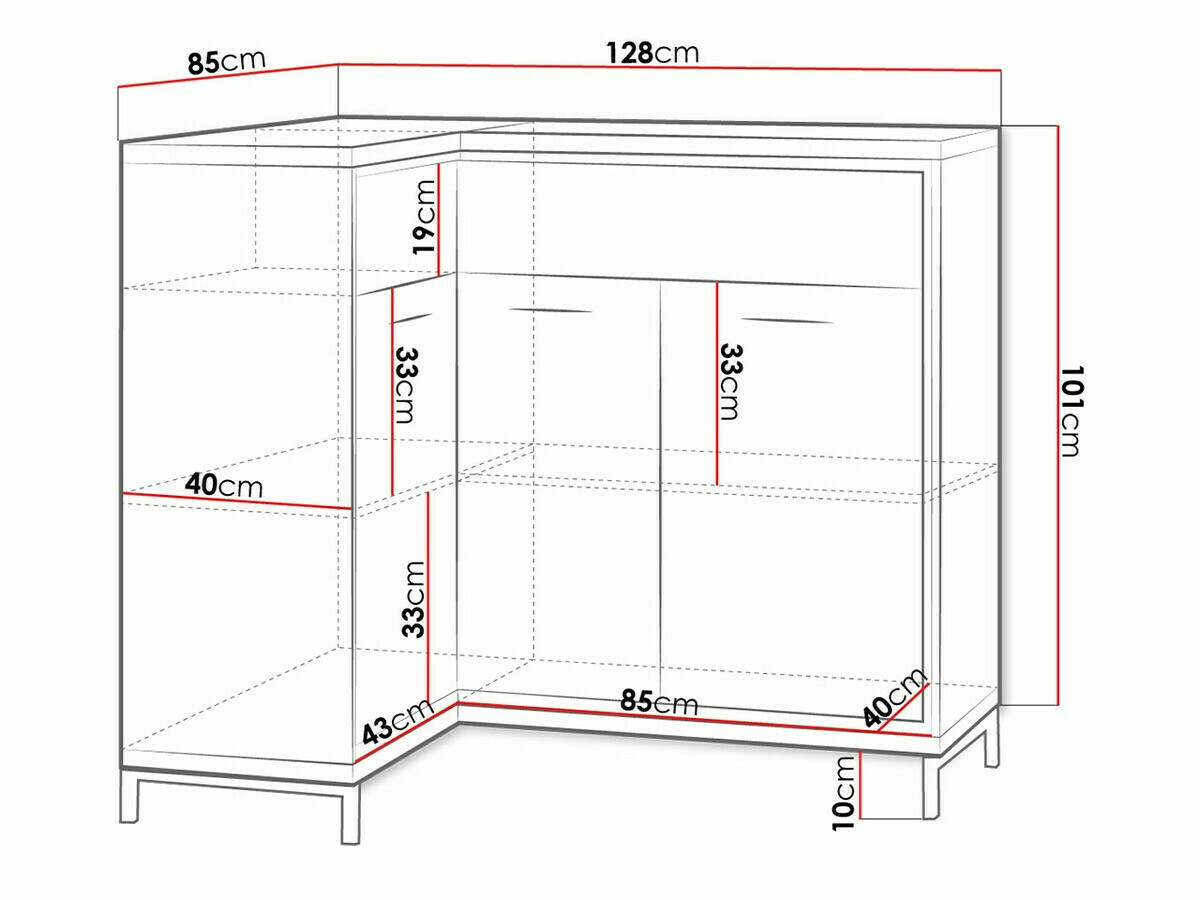 Corner chest of drawers Etrmoni 121 (Light wood)