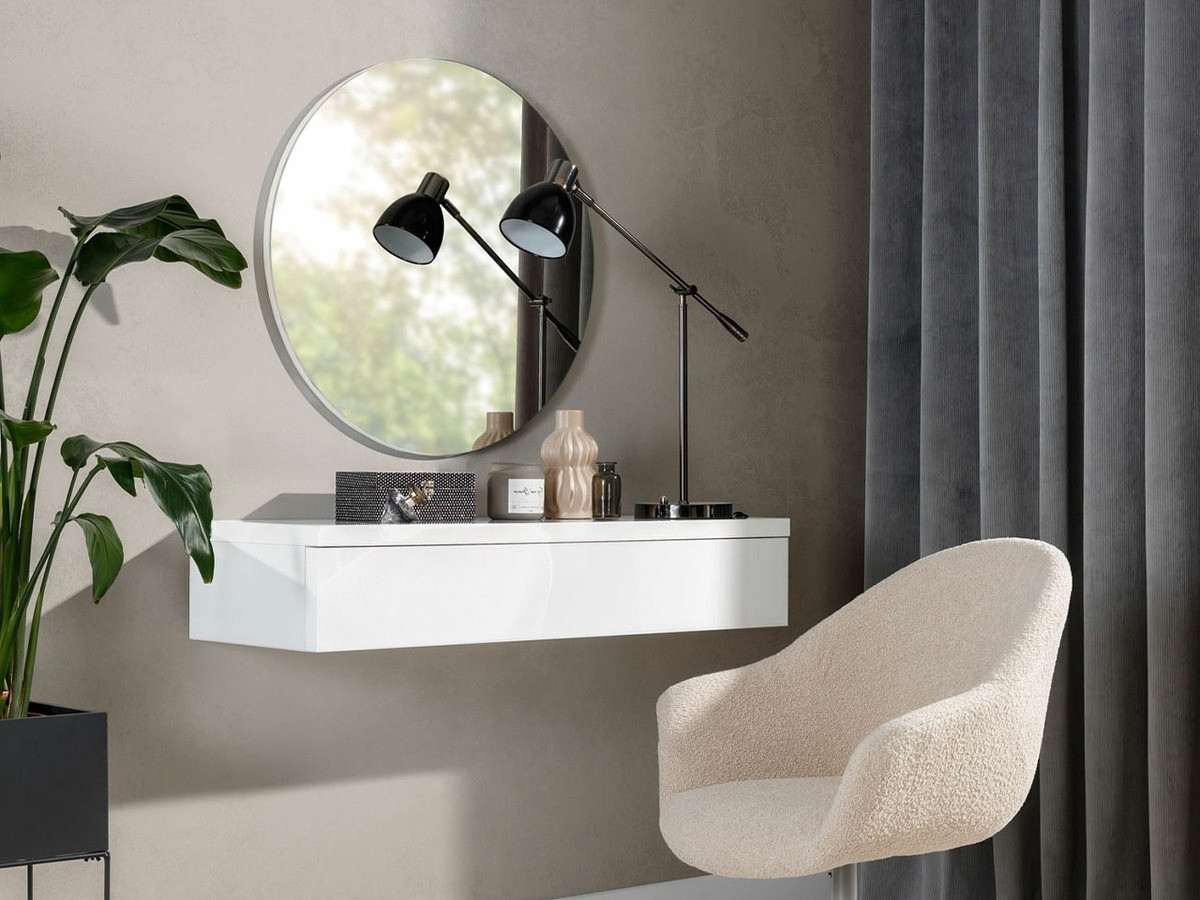 Dressing table Delpher (White + Glossy white)