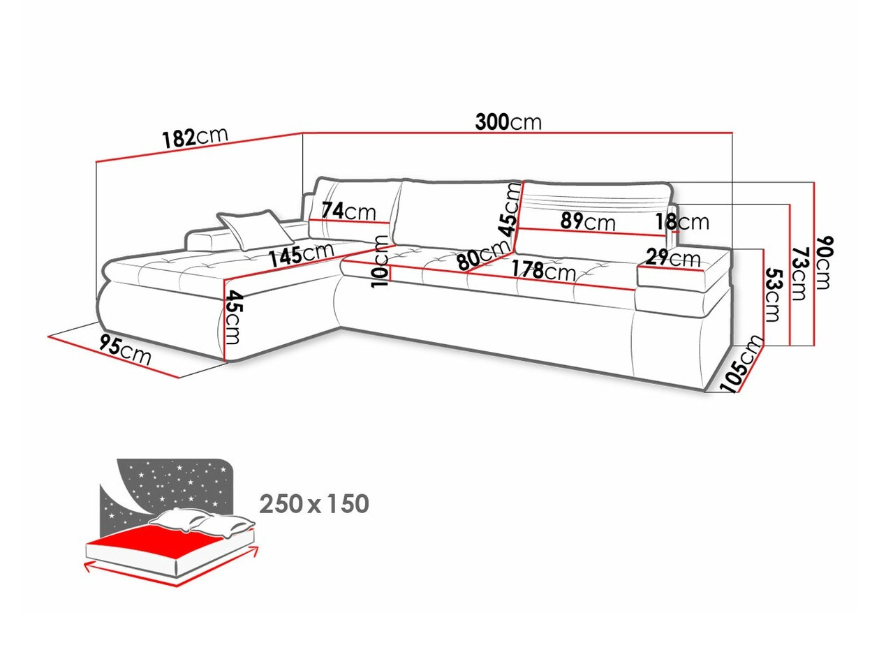 Corner sofa Temple 100 (Soft 066 + Lawa 02)