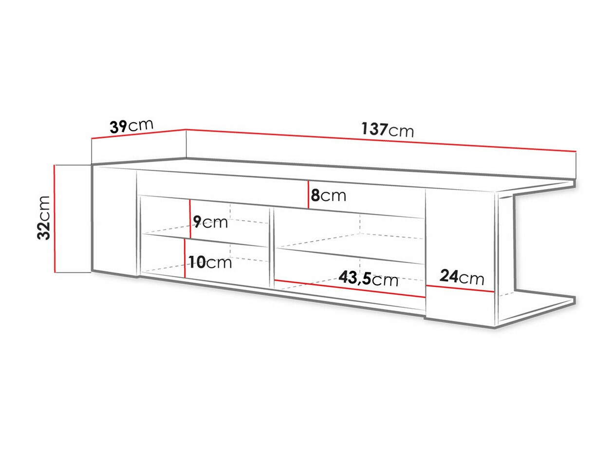 TV stand Ver (Black + Glossy black)