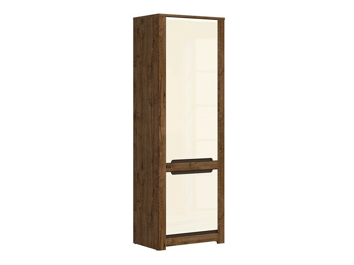 Bookcase Ophevaru 106 (Glossy cream + April oak)
