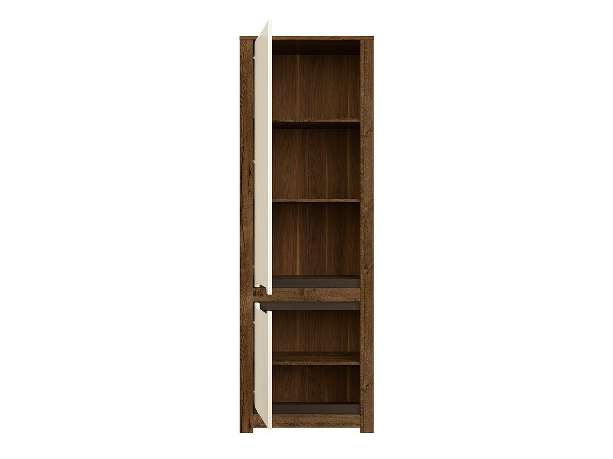 Bookcase Ophevaru 106 (Glossy cream + April oak)
