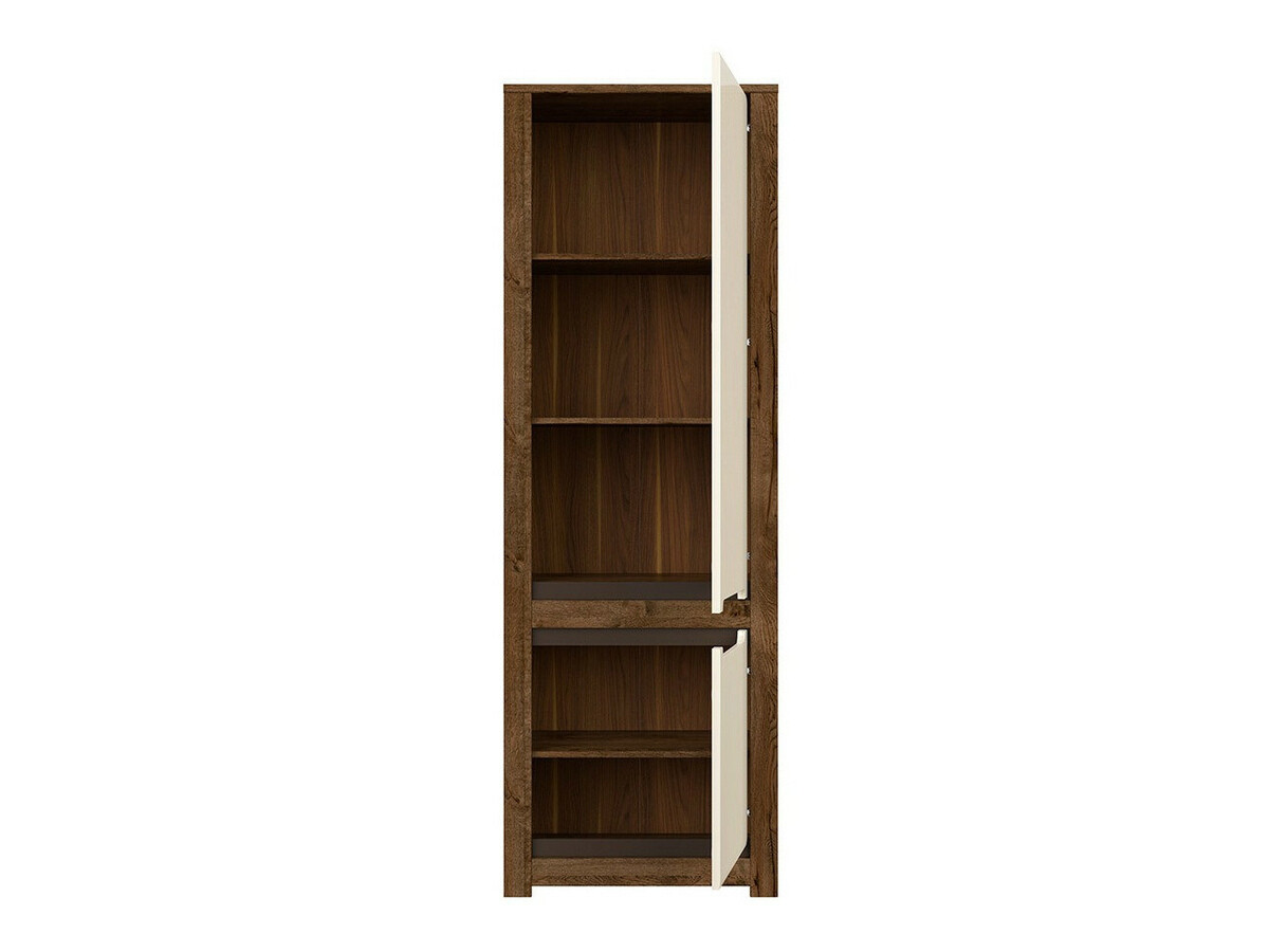 Bookcase Ophevaru 106 (Glossy cream + April oak)