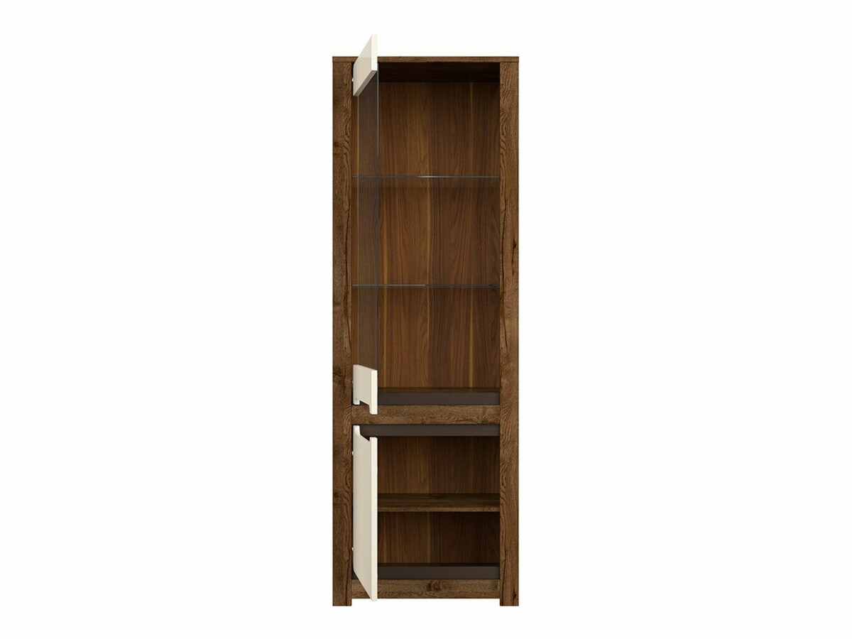 Bookcase Ophevaru 105 (Glossy cream + April oak)