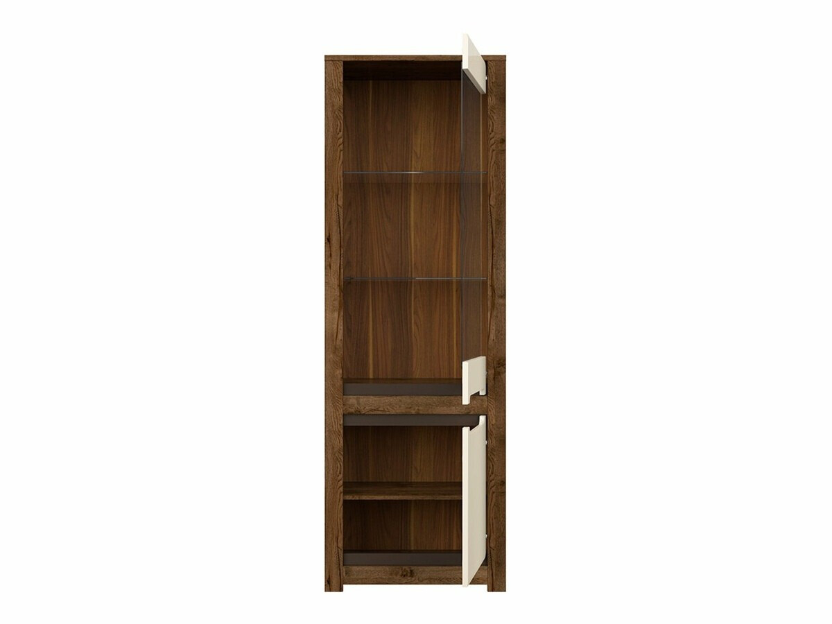 Bookcase Ophevaru 105 (Glossy cream + April oak)