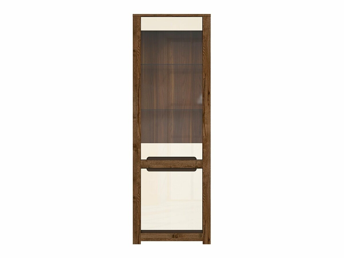 Bookcase Ophevaru 105 (Glossy cream + April oak)