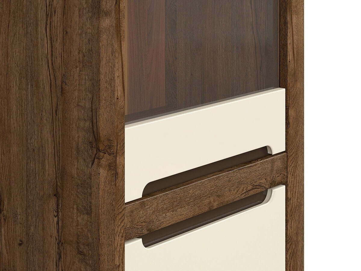 Bookcase Ophevaru 105 (Glossy cream + April oak)
