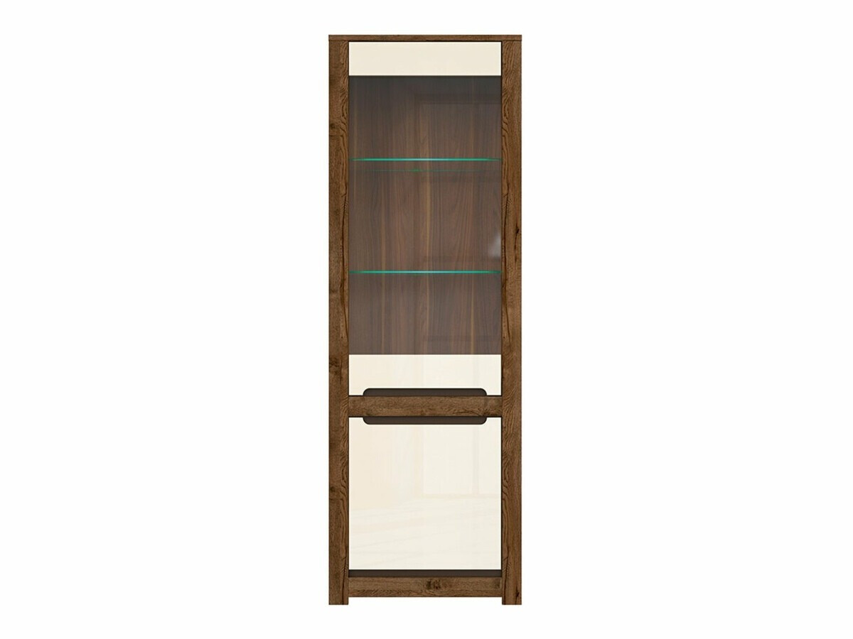 Bookcase Ophevaru 105 (Glossy cream + April oak)