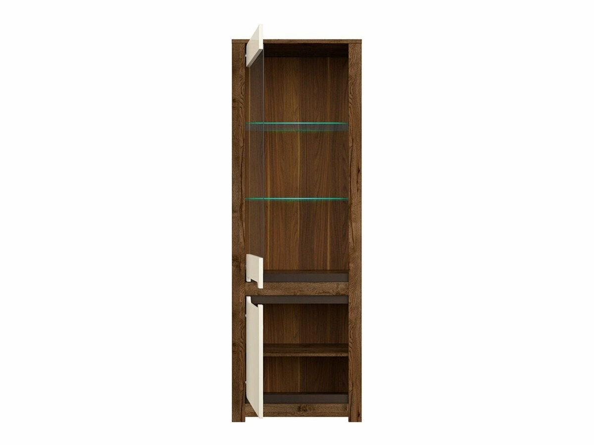 Bookcase Ophevaru 105 (Glossy cream + April oak)