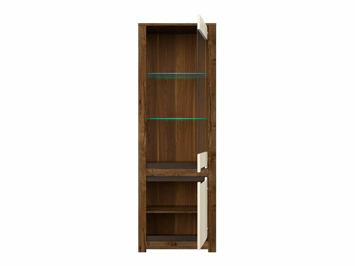 Bookcase Ophevaru 105 (Glossy cream + April oak)