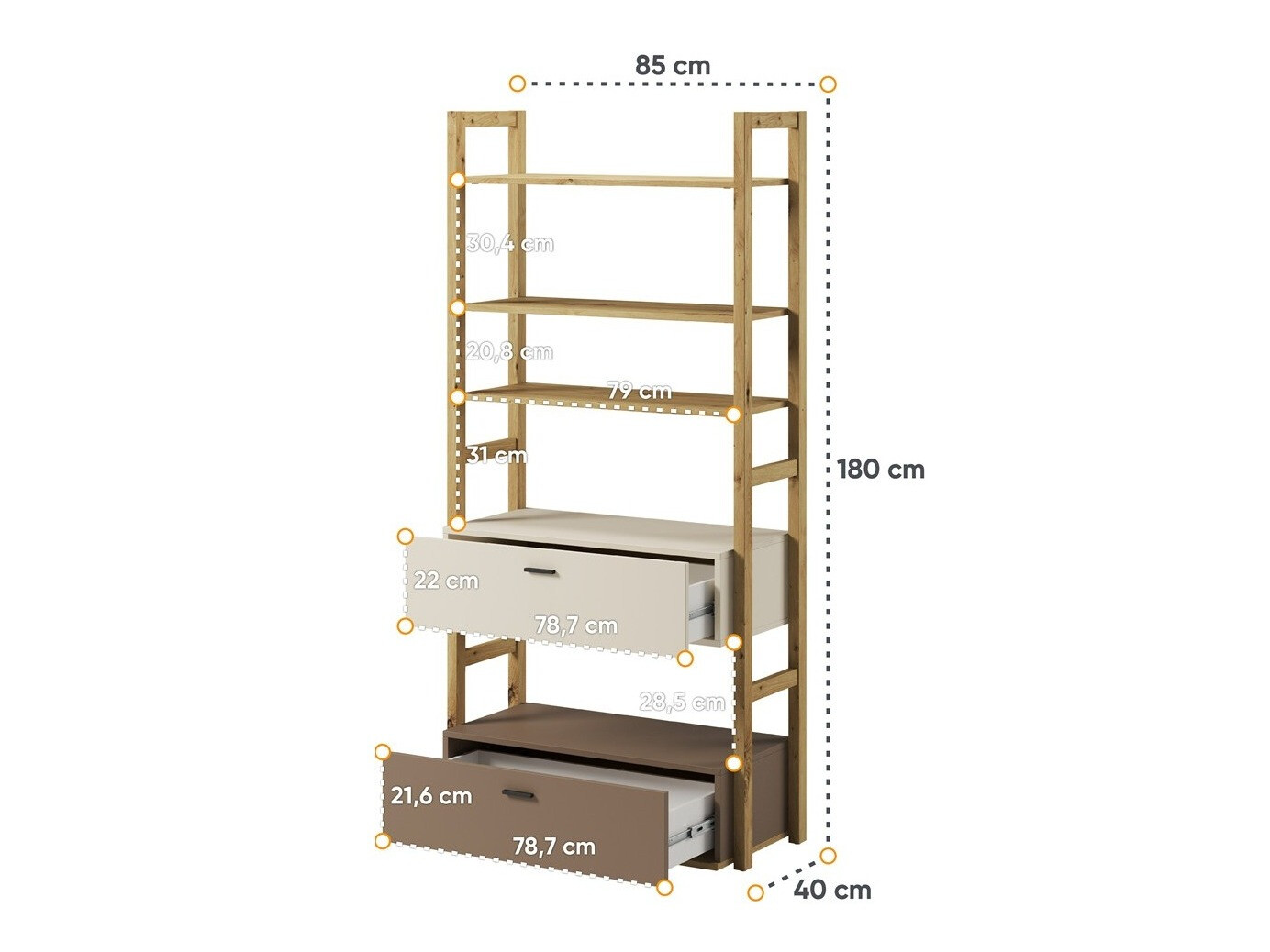 Bookcase Laralu 101