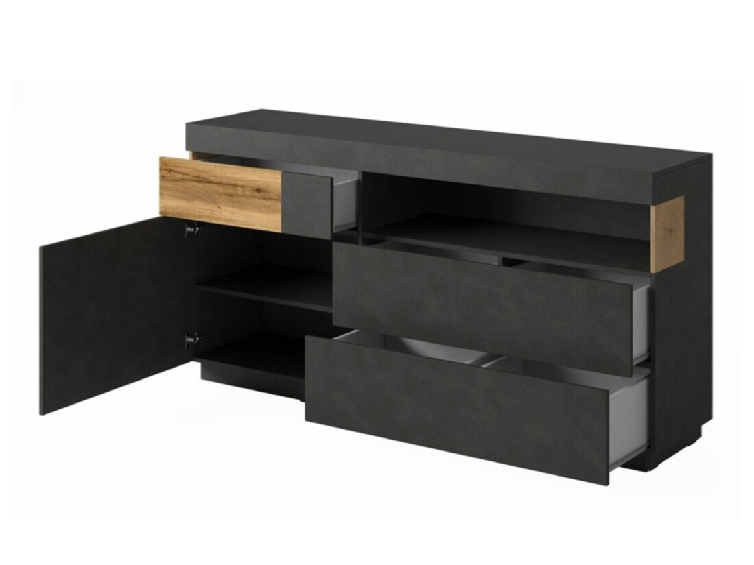 Chest of drawers Livlore 107 (Matera grey + Wotan Oak)