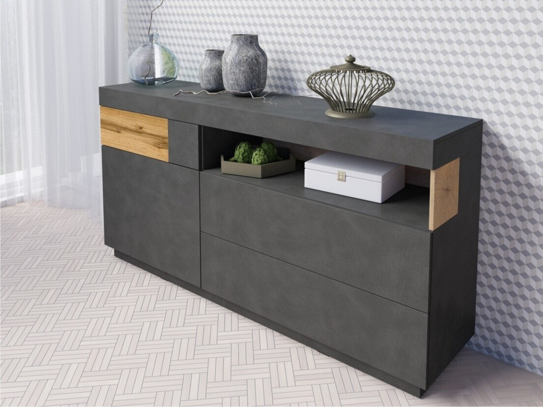 Chest of drawers Livlore 107 (Matera grey + Wotan Oak)