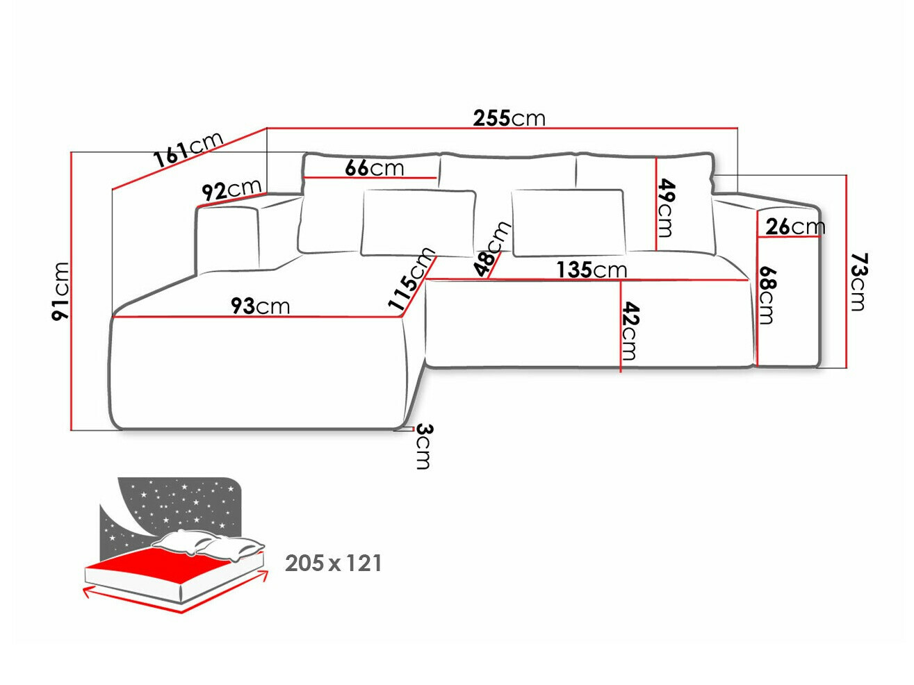 Corner sofa Arvada 116 (Poso 01)