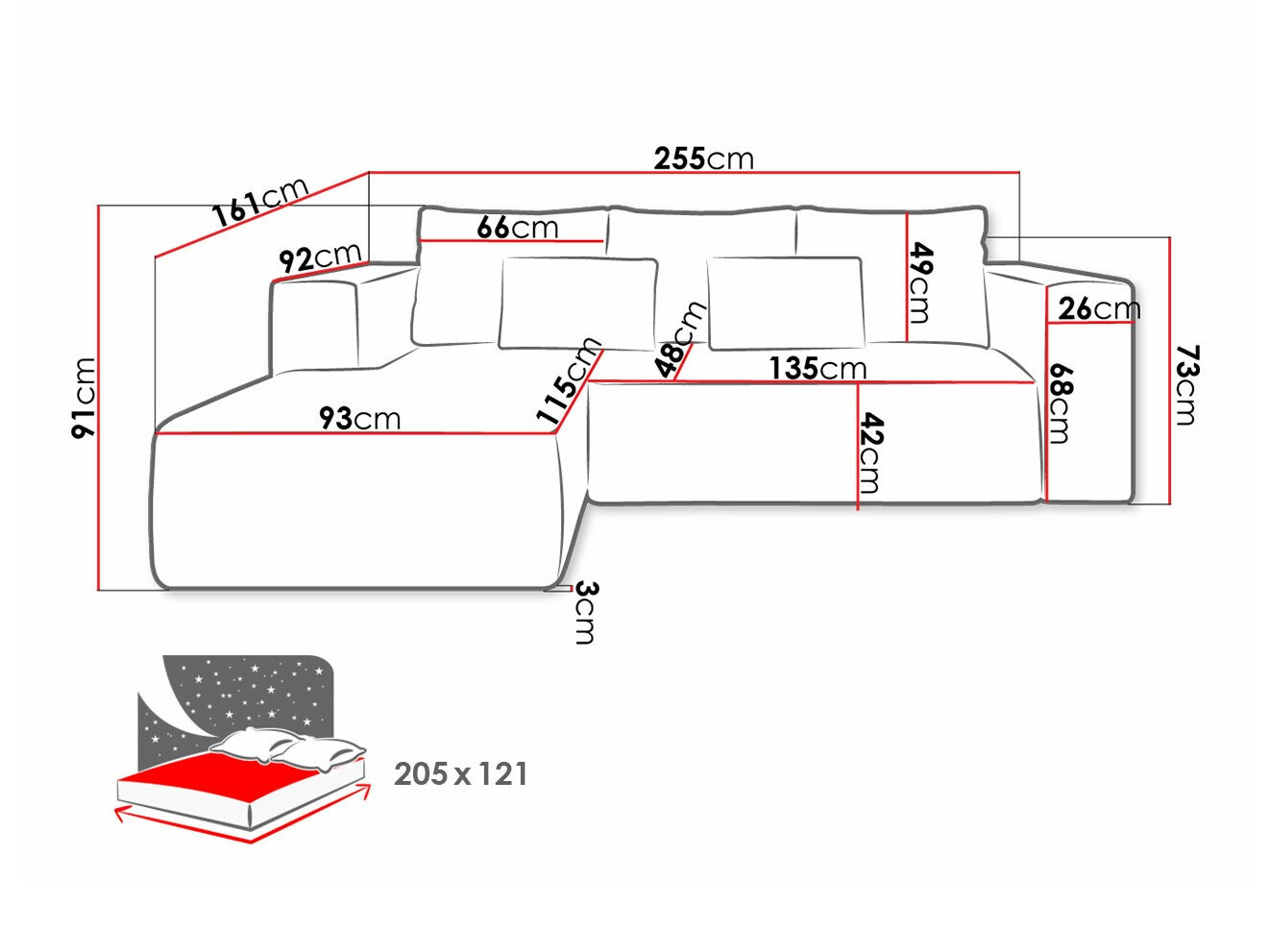 Corner sofa Arvada 116 (Poso 100)