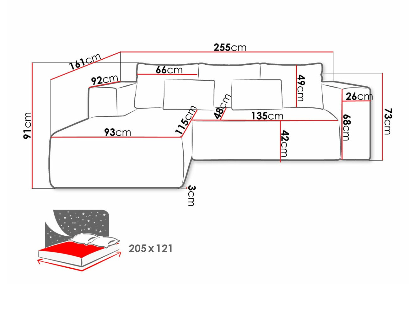 Corner sofa Arvada 116 (Poso 100)