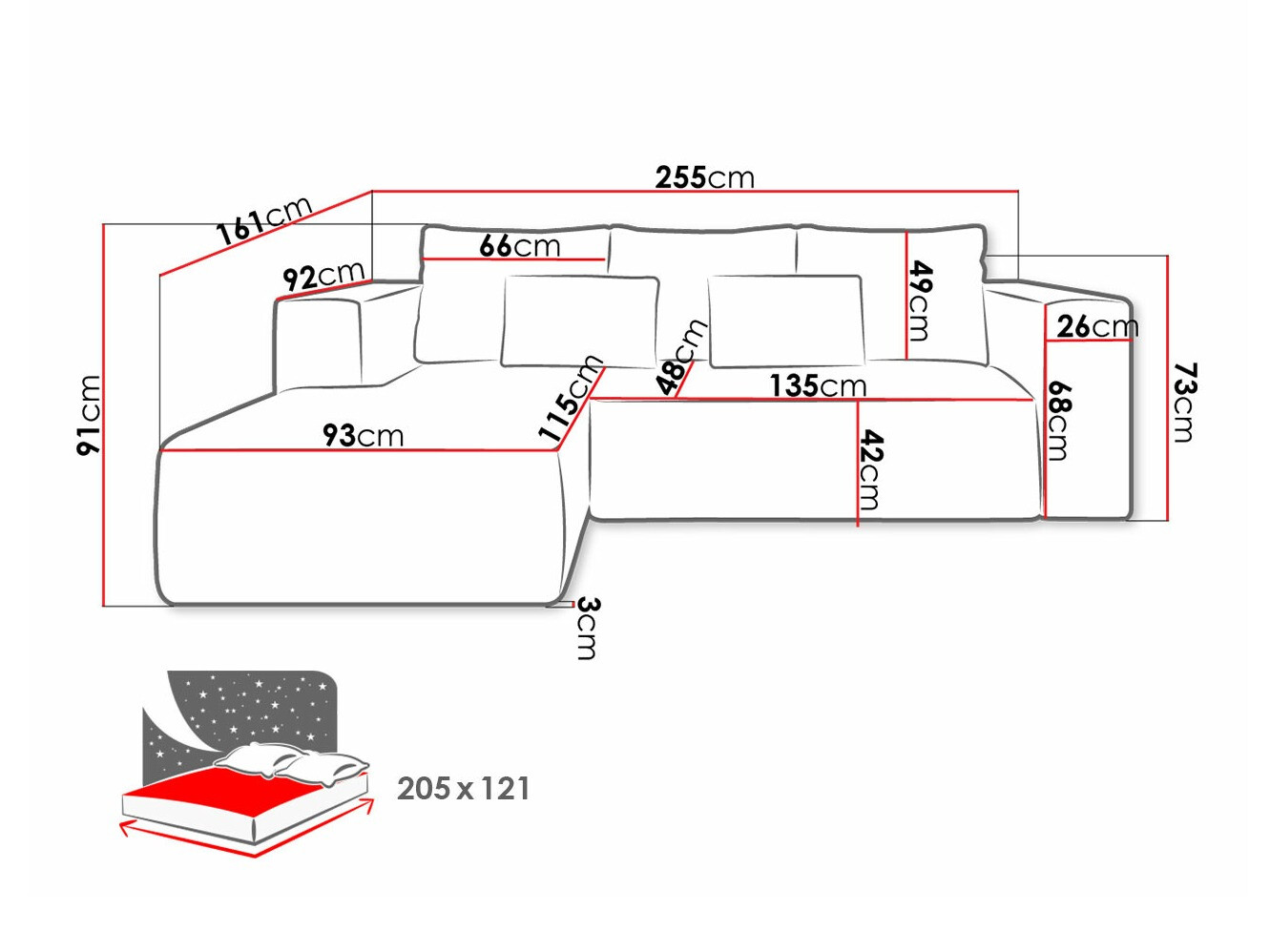 Corner sofa Arvada 116 (Poso 14)