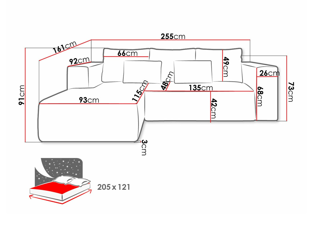 Corner sofa Arvada 116 (Poso 14)