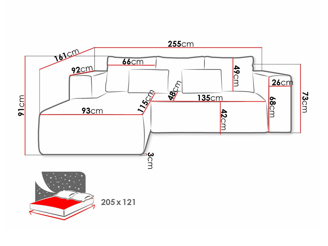 Corner sofa Arvada 116 (Poso 26)