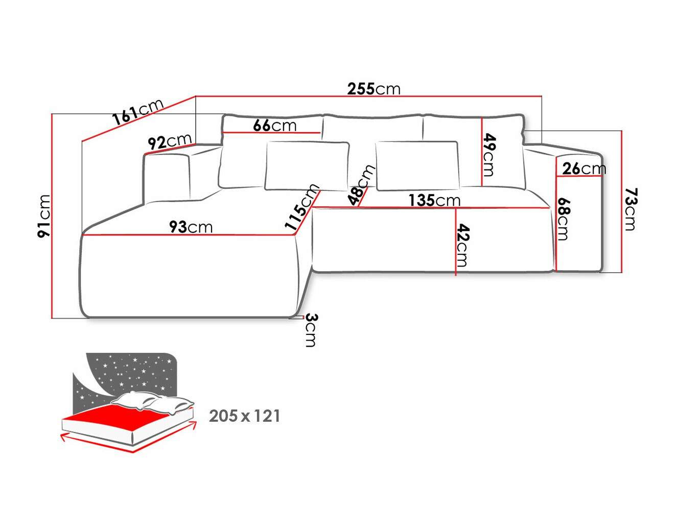 Corner sofa Arvada 116 (Poso 27)