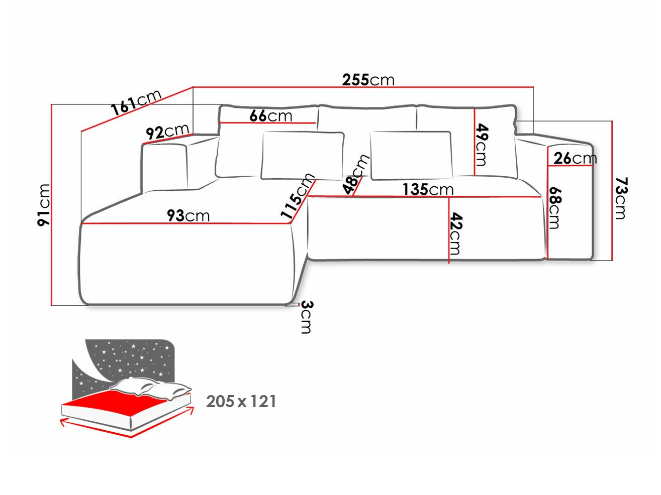 Corner sofa Arvada 116 (Poso 34)