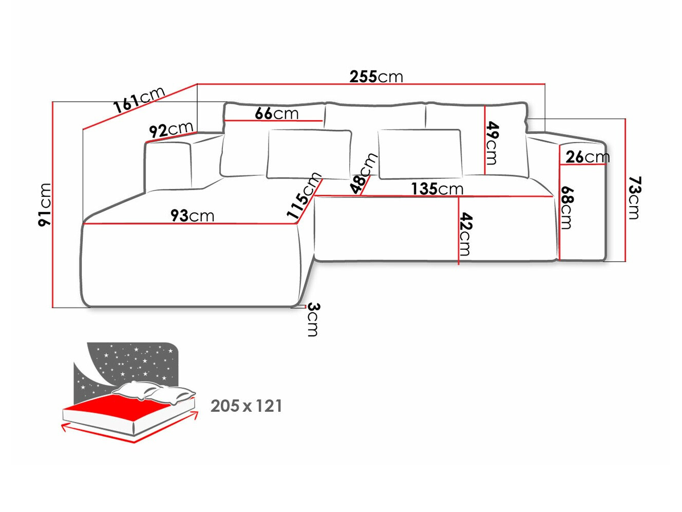Corner sofa Arvada 116 (Poso 34)