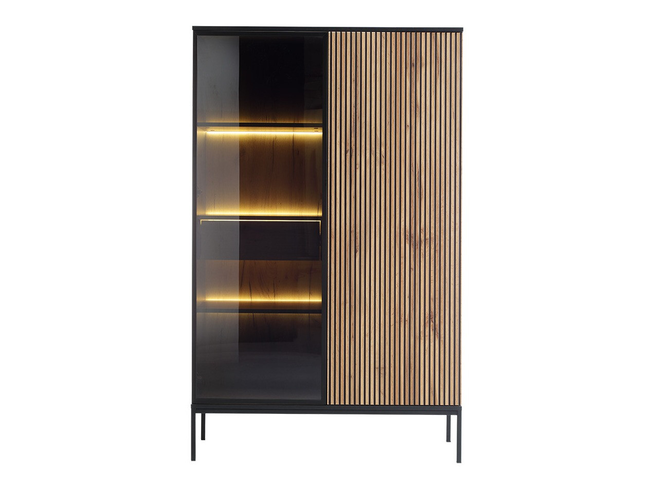 Bookcase Manal (Black + Wotan Oak)