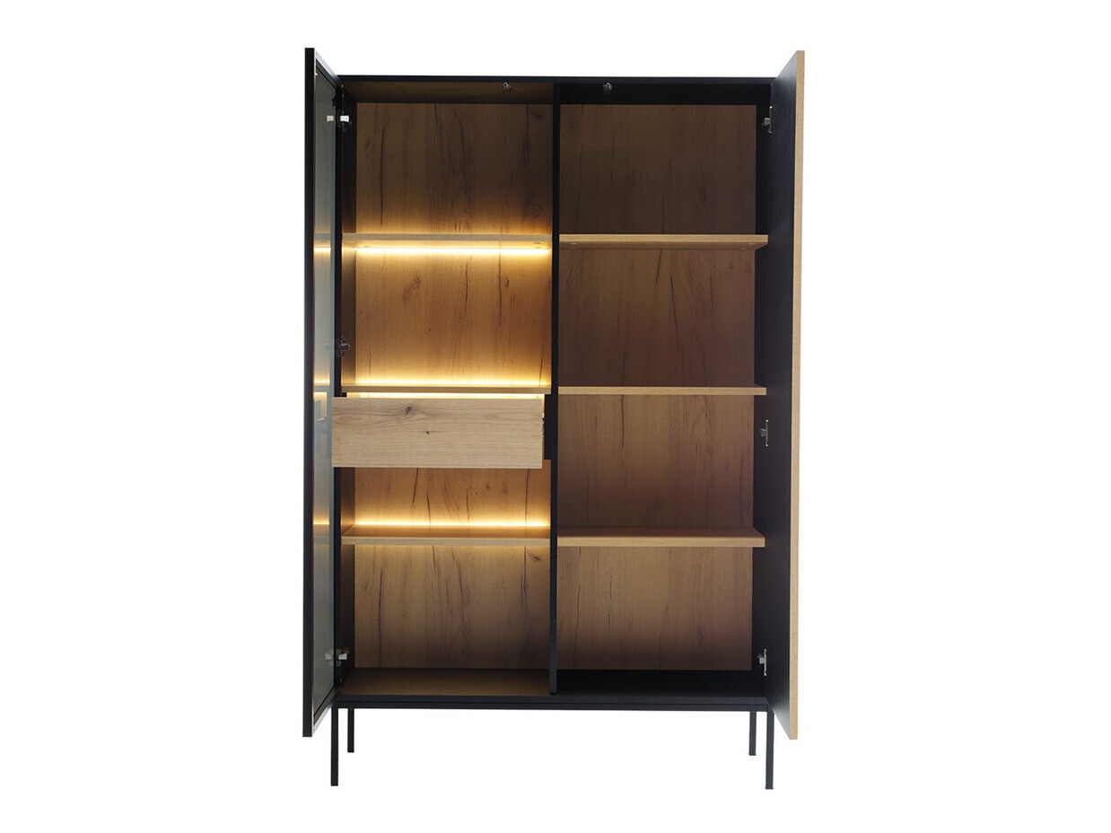 Bookcase Manal (Black + Wotan Oak)