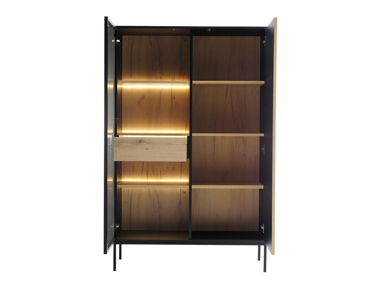 Living room set Manal I (Black + Wotan Oak)