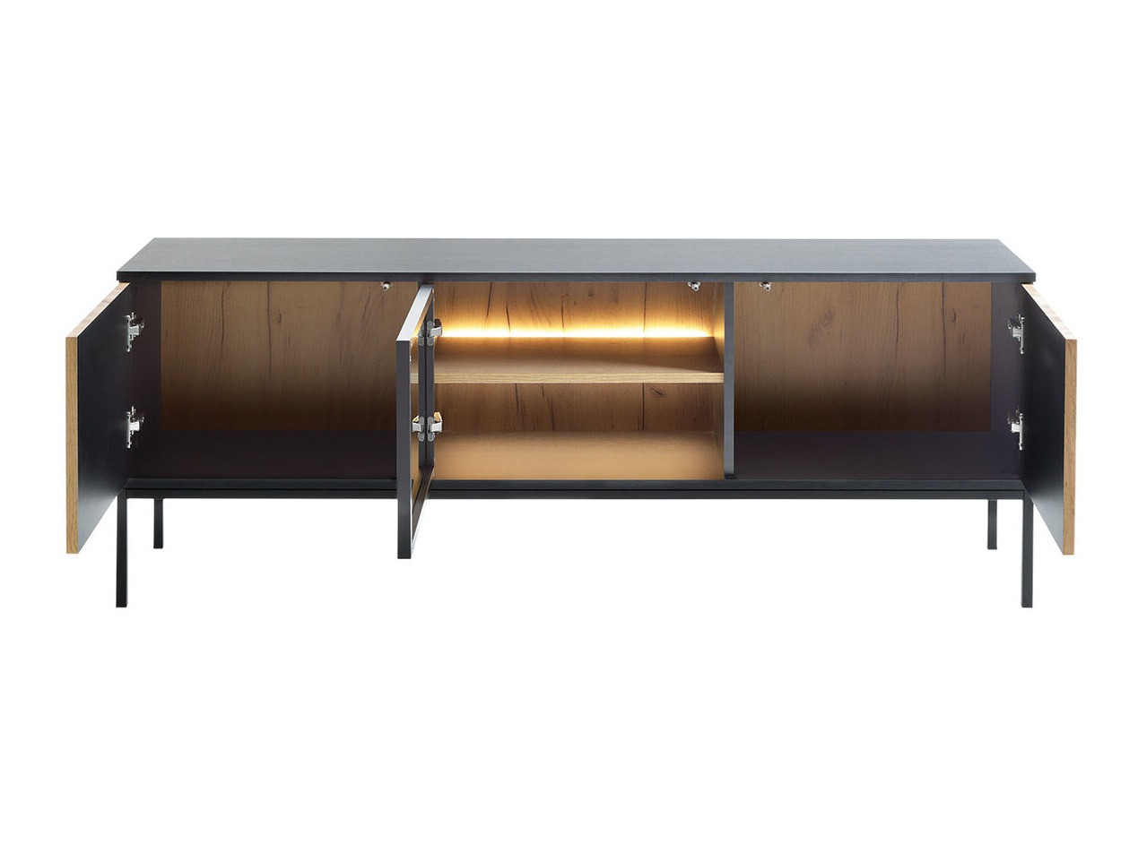 TV stand Manal (Black + Wotan Oak)