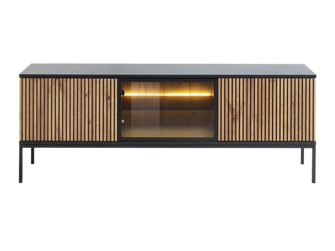 TV stand Manal (Black + Wotan Oak)
