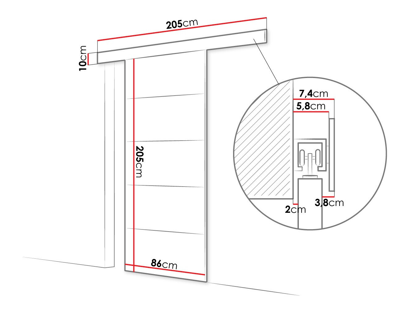 Sliding door Closico Materia III (Sonoma oak)