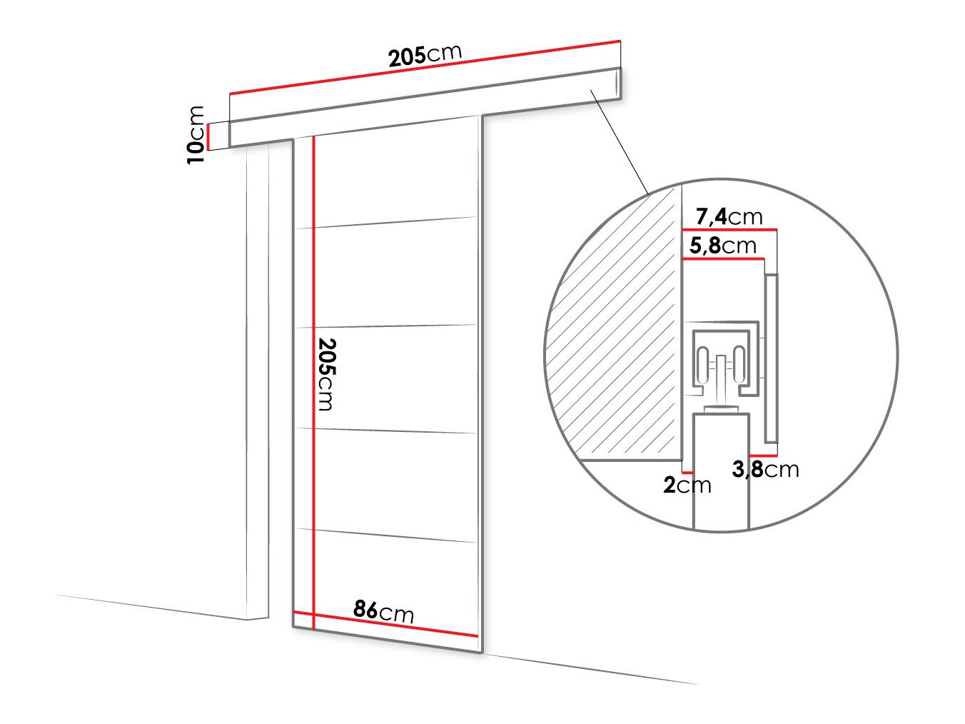 Sliding door Closico Materia III (White)