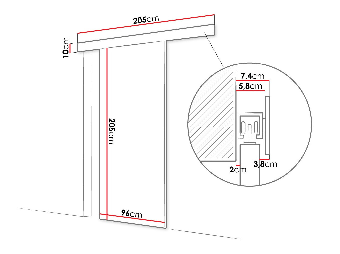 Sliding door Closico Portalis I (Sonoma oak)