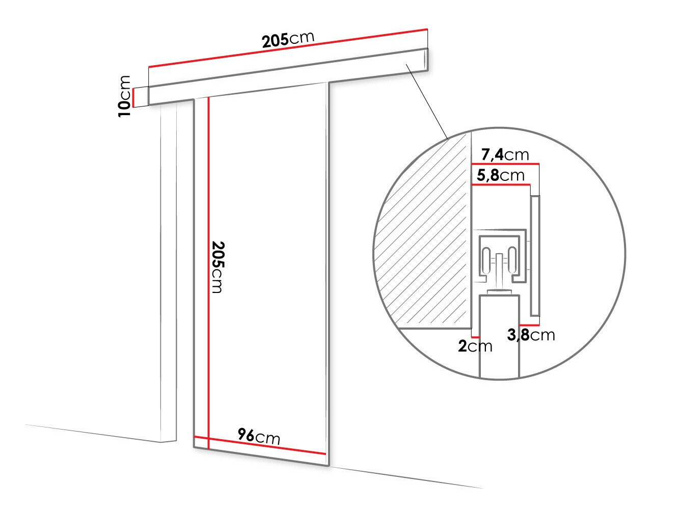 Sliding door Closico Portalis I (White)