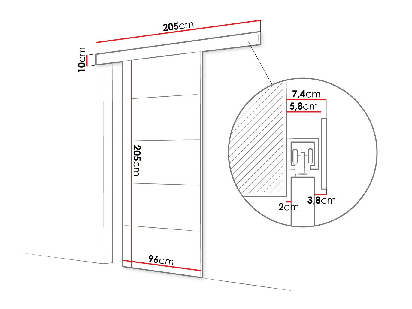 Sliding door Closico Portalis III (Black)
