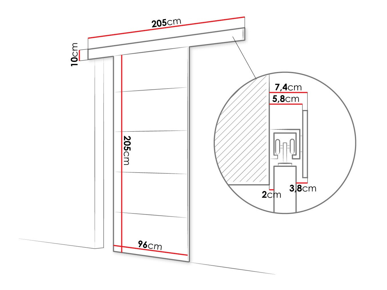 Sliding door Closico Portalis III (Sonoma oak)