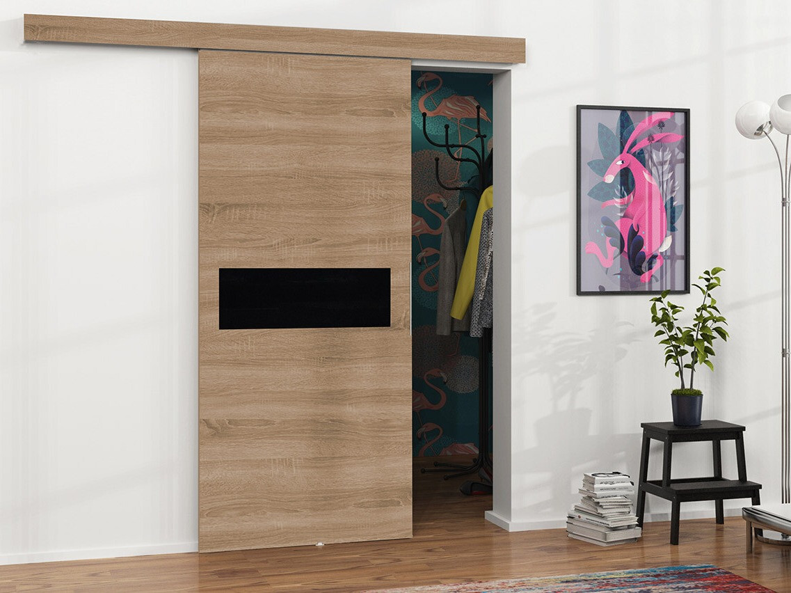 Sliding door Dover 127 (Sonoma oak + Black)