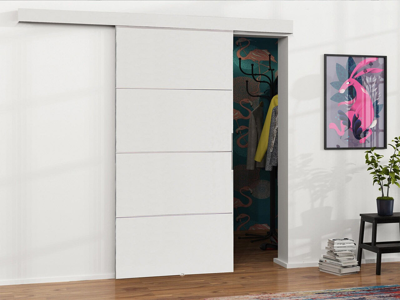 Sliding door Dover 145 (White)