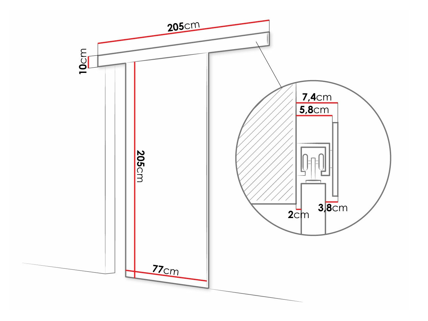 Sliding door Closico Fundus I (Black)