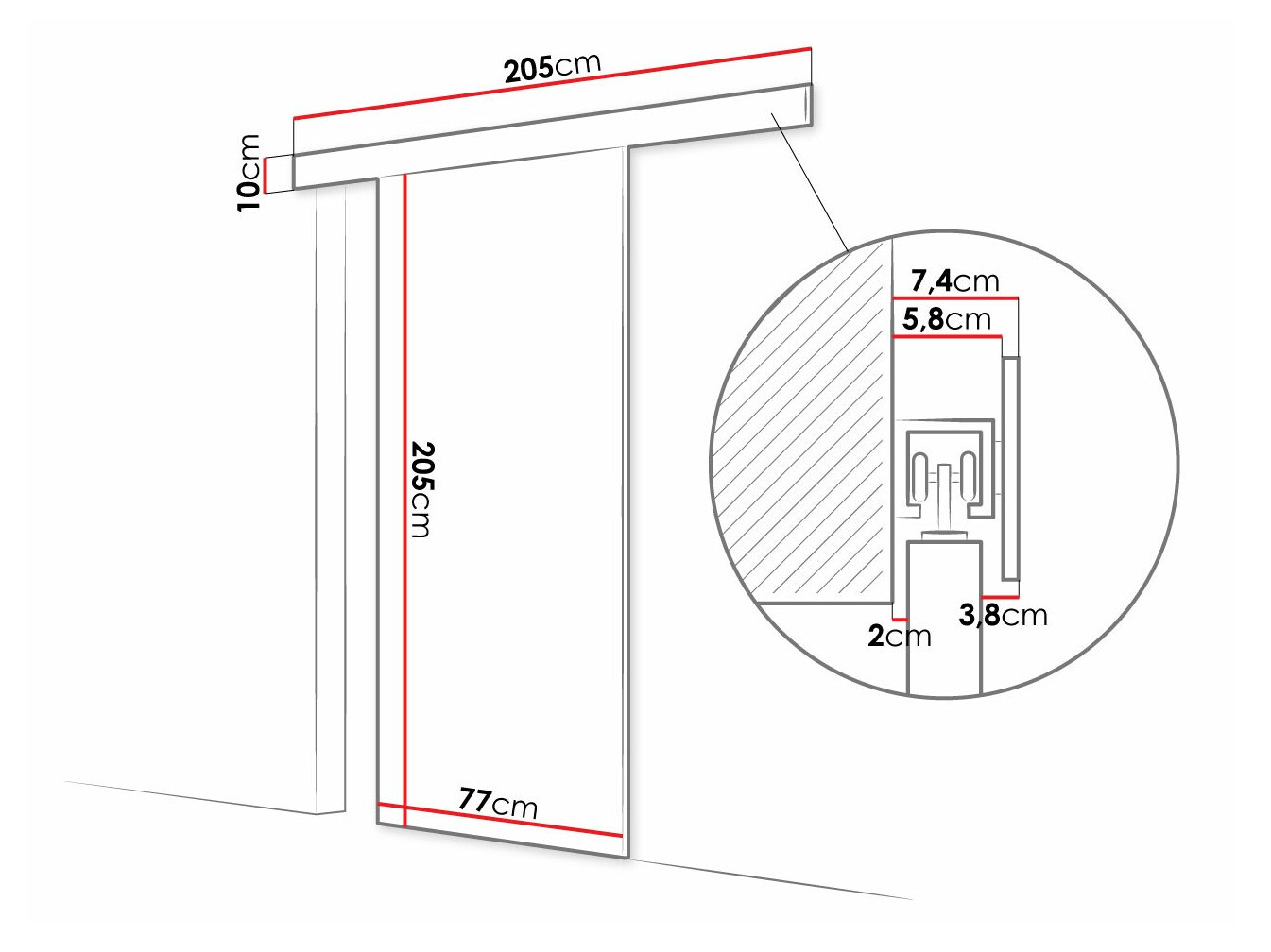Sliding door Closico Fundus I (White)