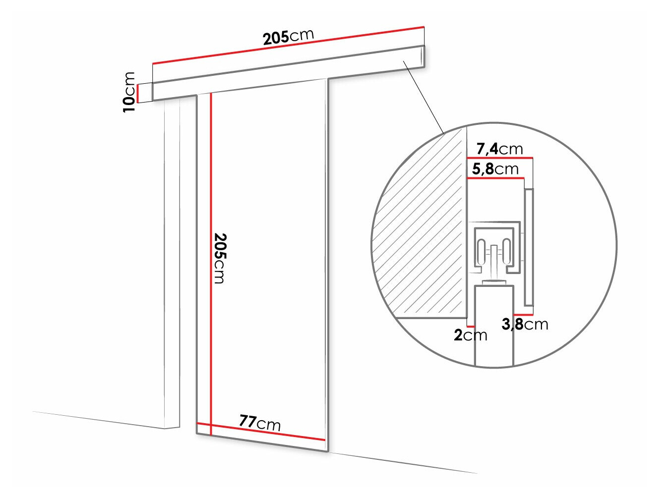 Sliding door Closico Fundus III (Black)