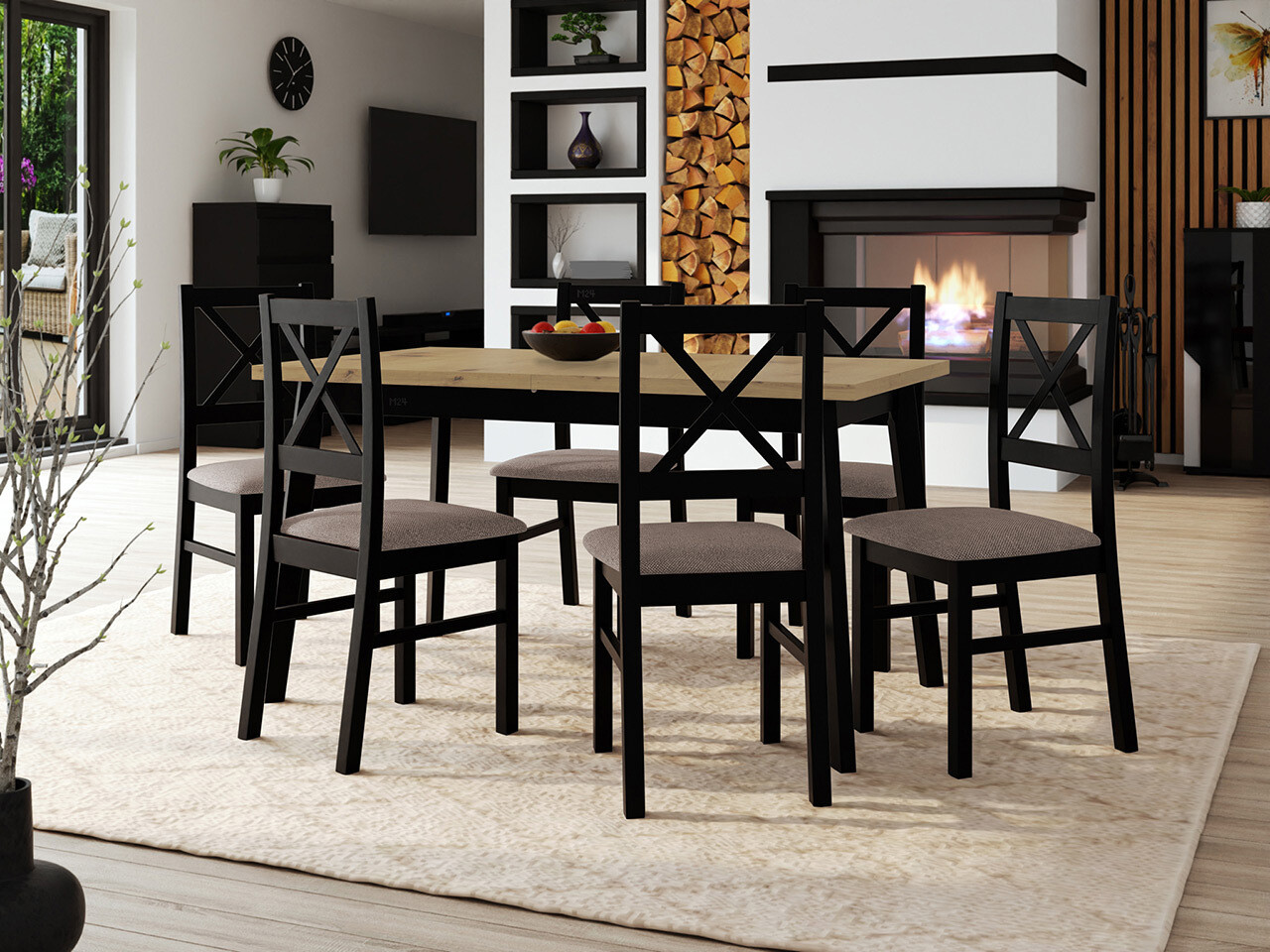 Dining set Victorville 316 (Black)