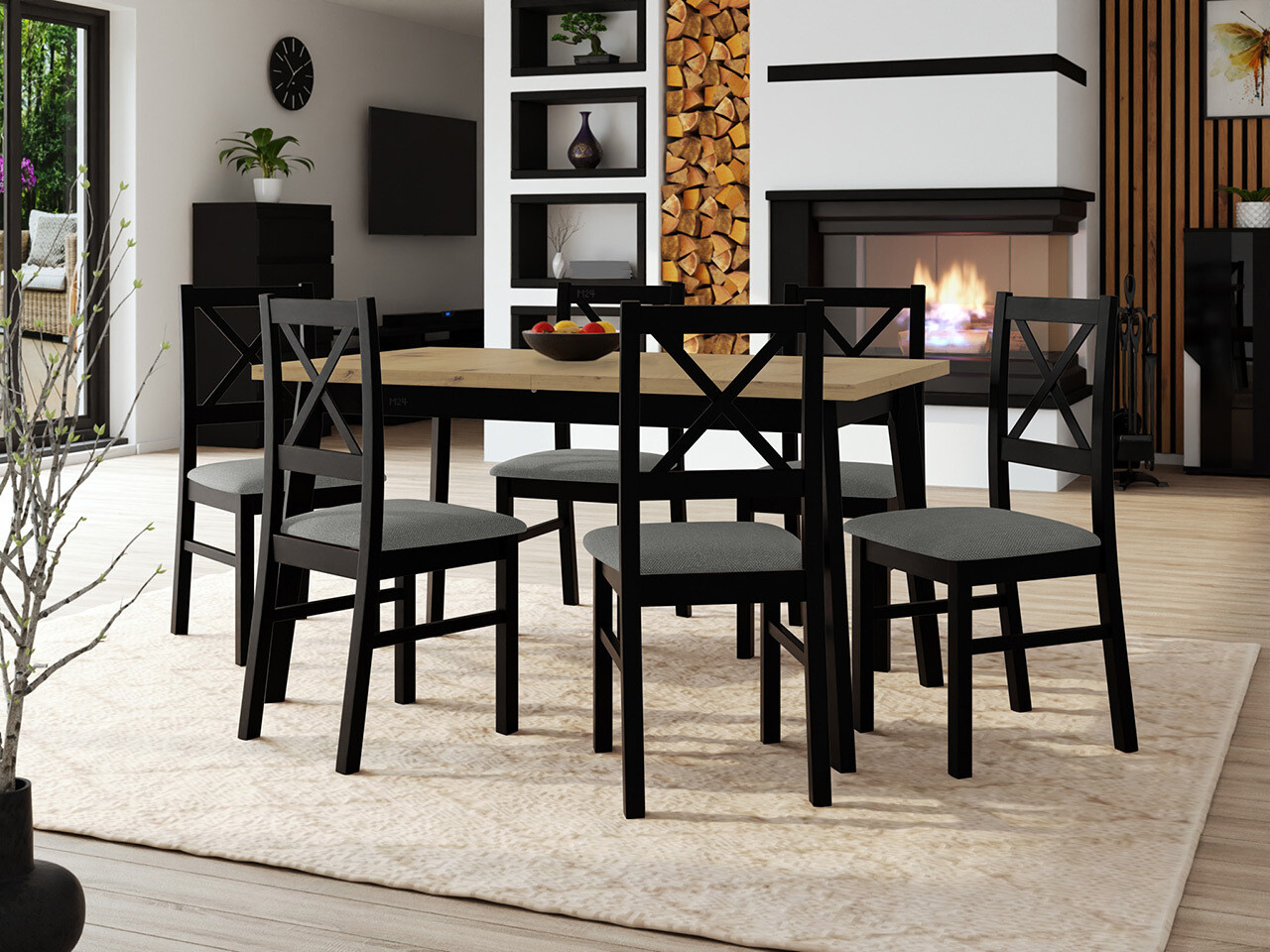 Dining set Victorville 316 (Black)