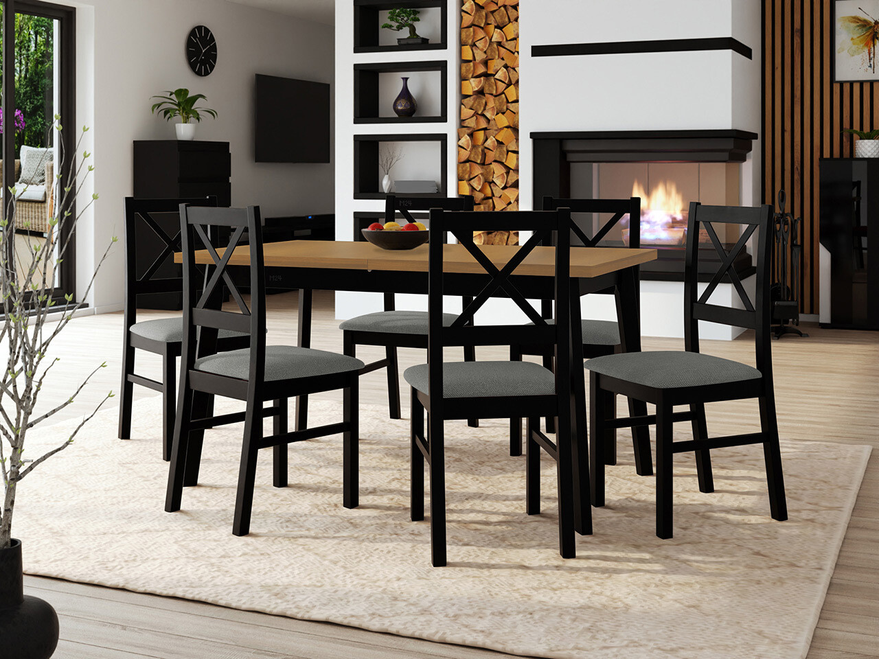 Dining set Victorville 317 (Black)